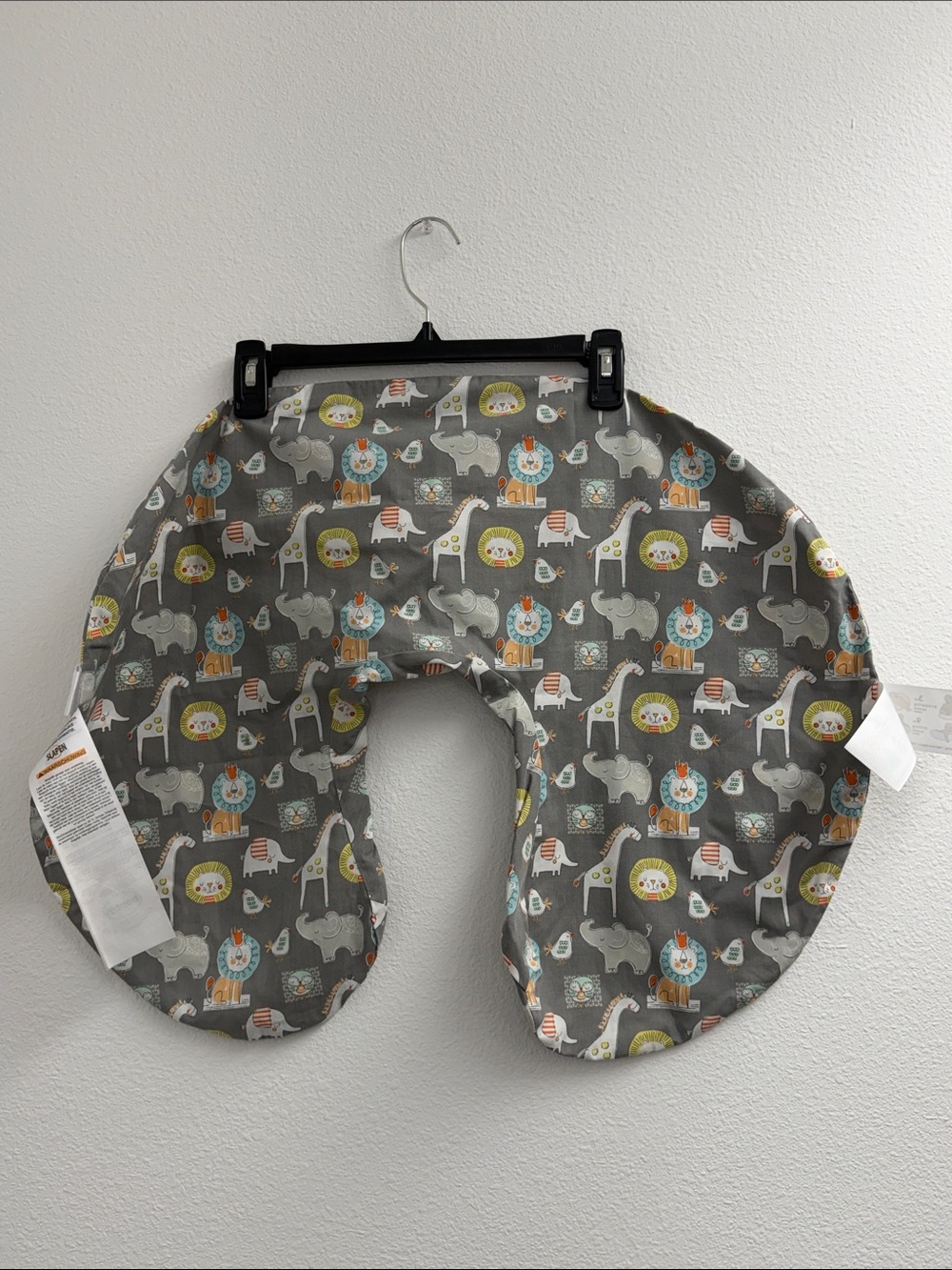 Boppy pillow cover - Gray circus Safari Print Nursing Pillow Cover